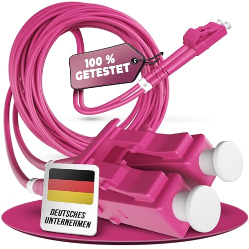 Conectra® - Glasfaserkabel | OM4 | Multimode | Duplex | LC/UPC auf LC/UPC | Farbe Magenta | ideal für Firmen- und Heimnetzwerke | LWL Lichtwellenleiter Glasfaserkabel (Länge 20 Meter) von Conectra