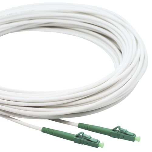 Conectra® - Glasfaserkabel | OS2 | LC/APC auf LC/APC | weiß | ideal für Heimnetzwerke | passend für Deutsche Telekom, Vodafone, 1&1, Deutsche Glasfaser und viele mehr (Länge 20 Meter) von Conectra