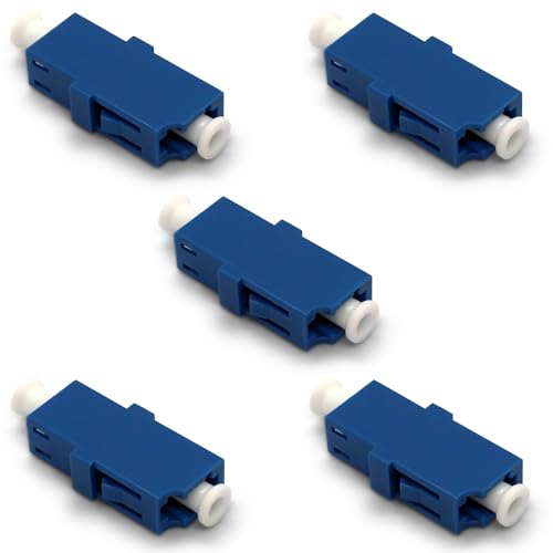 Conectra® - Glasfaser Adapter für FTTH | LC/UPC auf LC/UPC | Simplex | Monomode | Blau (5 Stück) von Conectra