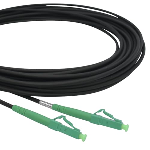 Conectra® - Glasfaserkabel gepanzert | OS2 | LC/APC auf LC/APC | schwarz | ideal für Heimnetzwerke | passend für Deutsche Telekom, Vodafone, 1&1, Deutsche Glasfaser und viele mehr (Länge 30 Meter) von Conectra