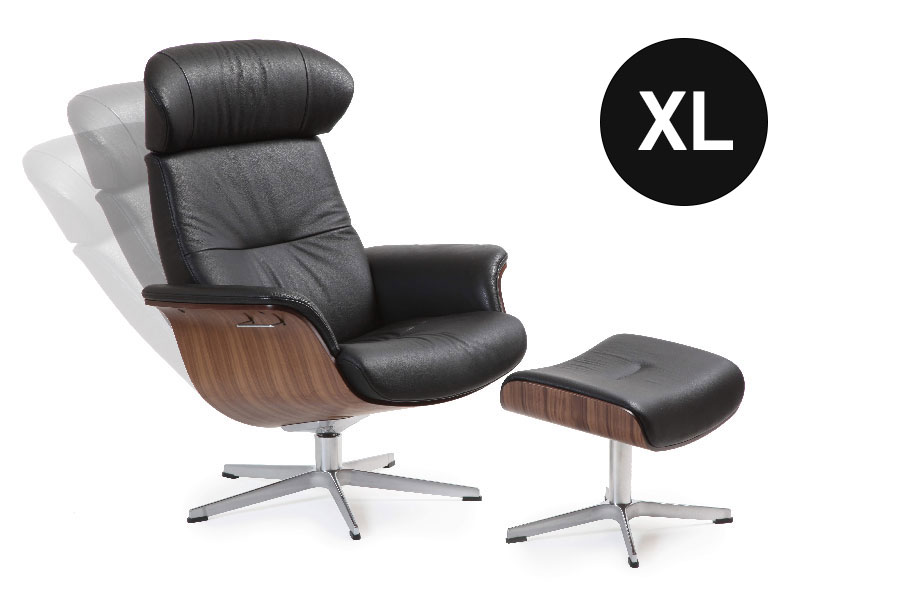 Angebot Sessel & Hocker Timeout XL von Conform in schwarz mit Walnusssitzschale von Conform