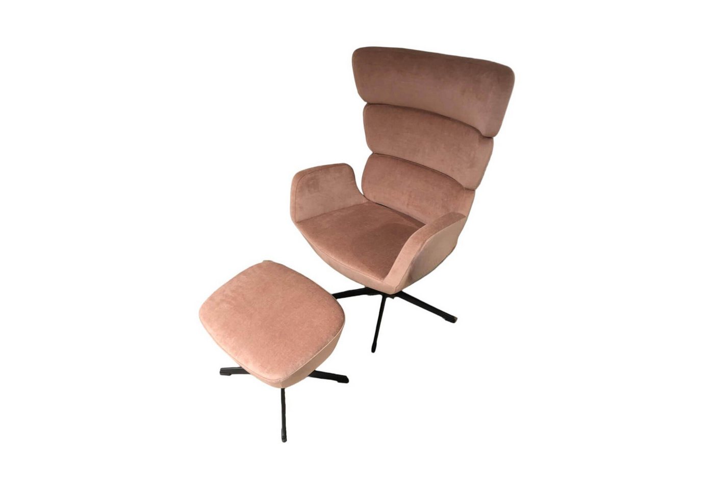 Conform Relaxsessel Sessel Turtle Stoff Velvety 1456 32 Peach Rosa Gestell Schwarz von Conform