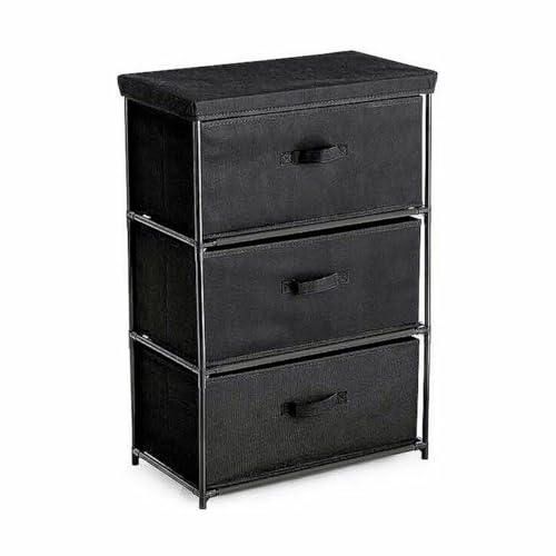 Confortime Kommode schwarz Vliesstoff 55 x 30 x 75 cm von CONFORTIME