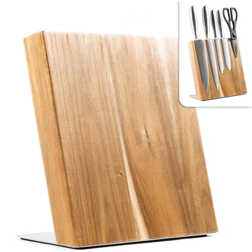 Coninx Magnetischer Messerblock Unbestückt, 23x22cm Messerhalter Magnetisch, Messerständer zur Sicheren, Sauberen und Ordentlichen Aufbewahrung von Messern Robuster Messerblocks Ohne Messer von Coninx