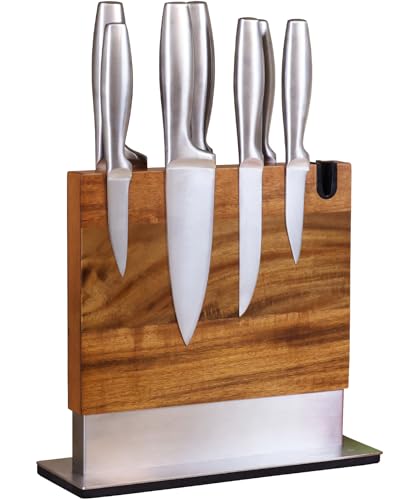 Coninx Magnetischer Messerblock mit integriertem Schärfer – Zweiseitiger Messerhalter aus Akazienholz – Universeller Messerständer mit rutschfester Basis für die Küchenarbeitsplatte Coninx Magnetischer Messerblock mit integriertem Schärfer – Zweiseitiger Messerhalter aus Akazienholz – Universeller Messerständer mit rutschfester Basis für die Küchenarbeitsplatte von Coninx