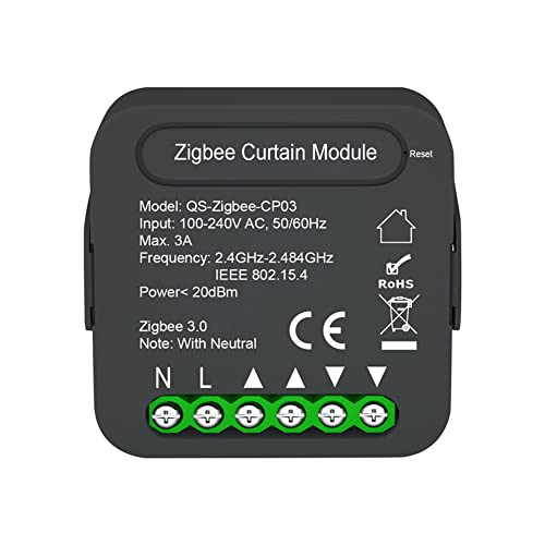 Coniya QS-Zigbee-CP03 Tuya ZigBee Intelligent Curtain Swtich Modul Home Curtain Modification Module Handy Gerätefreigabe Timing-Funktion APP Fernbedienungen Kompatibel mit Alexa Google Home von Coniya