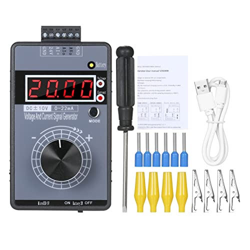 Coniya Tragbarer Präzisions-Strom-Spannungs-Signalgenerator, programmierbarer Analogsignal-Simulator, Kalibrator mit wiederaufladbarer Batterie zur Simulation von DC-10-10-V- und 0-22-mA-Sig von Coniya