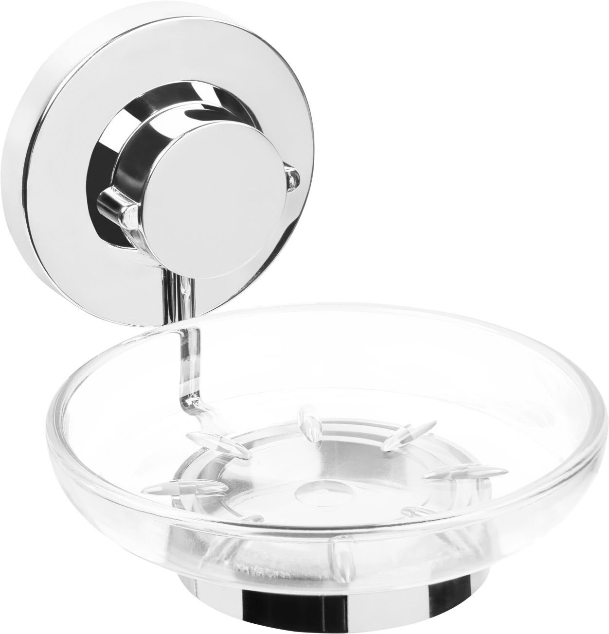 3in1 Seifenhalter Glas Stahl verchromt 110 x 132 x 102 mm von Conmetall - Celle