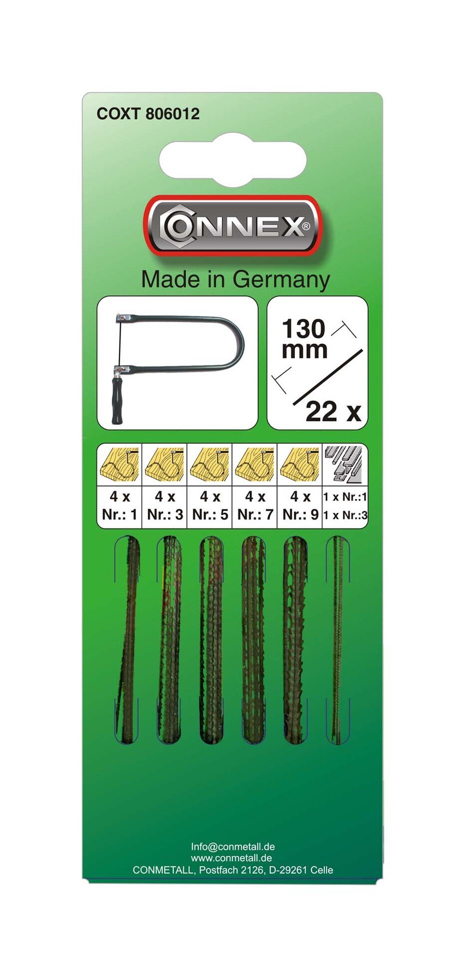 Laubsägeblätter Taifun für Holz oder Metall Laubsägeblätter Taifun für Holz oder Metall von Conmetall - Celle