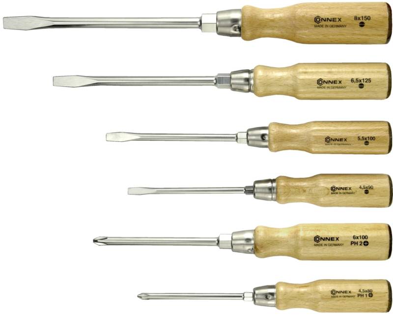 Schraubendreher-Satz mit Holzgriff 6tlg. Schraubendreher-Satz mit Holzgriff 6tlg. von Conmetall - Celle