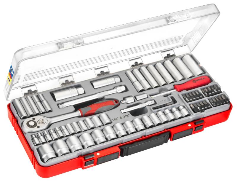 Steckschlüssel-Satz 1/4 +3/8, 71-teilig Steckschlüssel-Satz 1/4 +3/8, 71-teilig von Conmetall - Celle