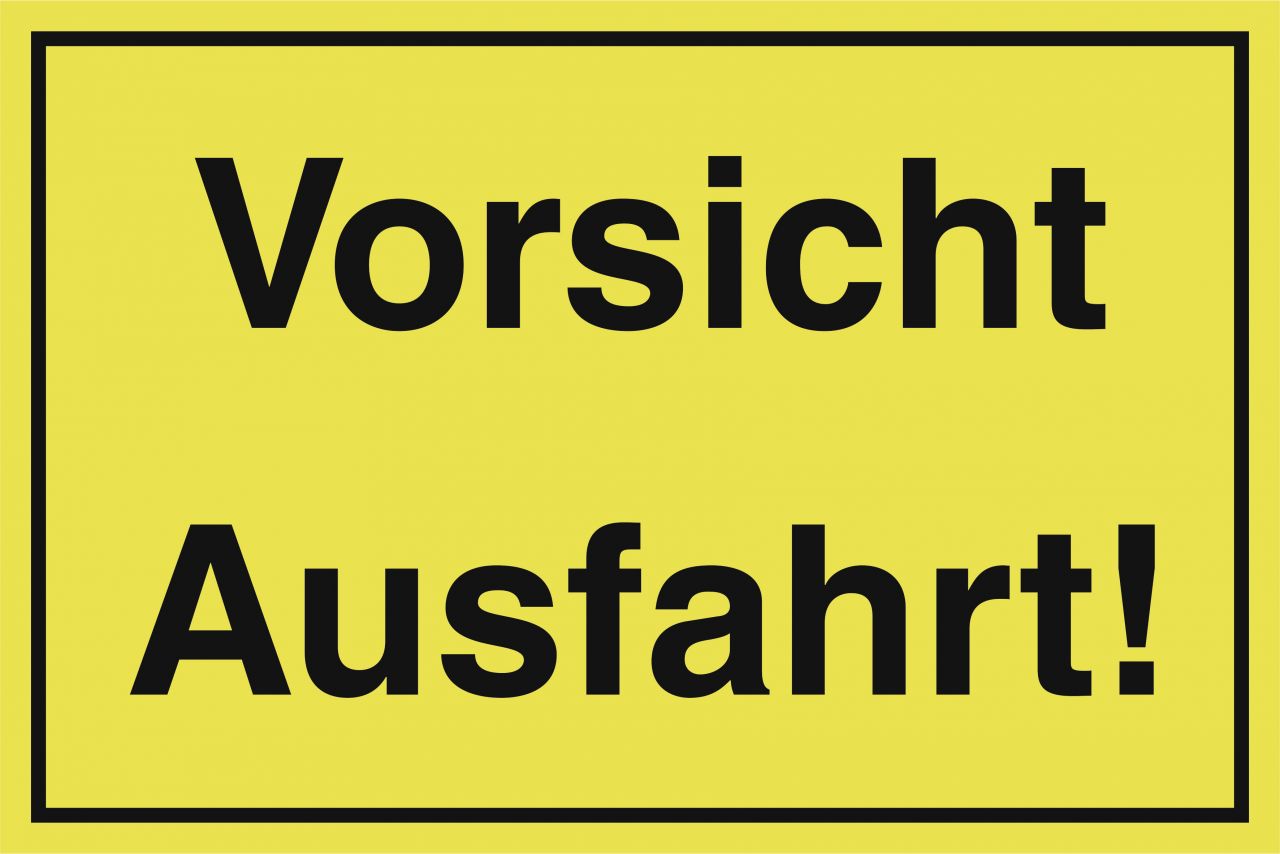 Conmetall Hinweisschild Vorsicht Ausfahrt! 200 x 300 mm von Conmetall