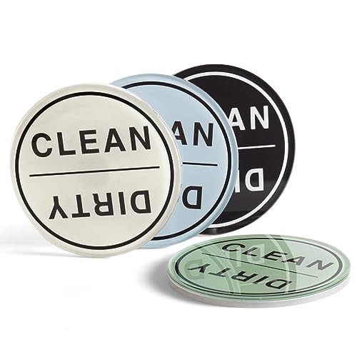 CONMOTO Clean Dirty Magnet für Geschirrspüler, Küchen-Geschirrspüler-Magnet "Clean Dirty", kratzfest/leicht zu lesen und zu schieben, schmutzige Reinigung, Geschirrspüler-Magnet mit 2 doppelseitigen von Conmoto