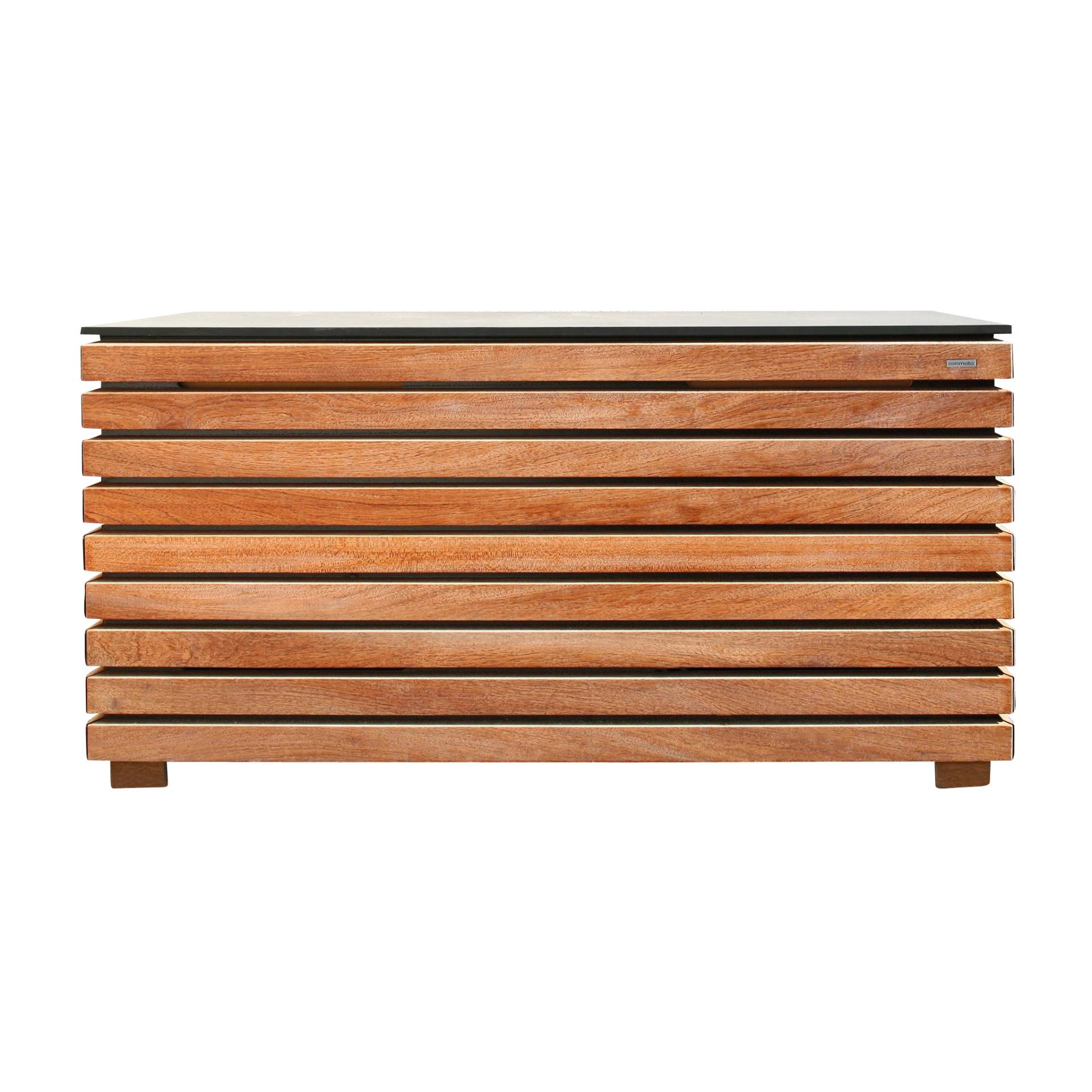 Conmoto - Forte Kissentruhe M - natur/anthrazit/Kambala-Holz (Teak ähnlich)/128x62x58cm von Conmoto