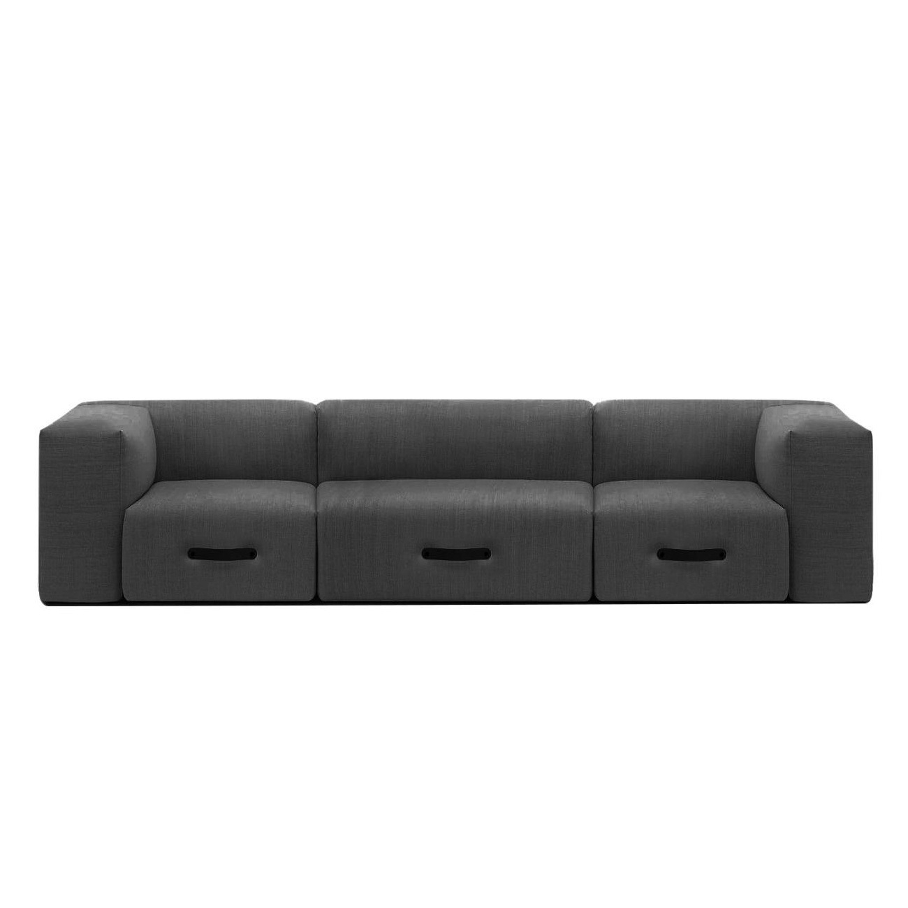 Conmoto - Miami Gartensofa 3-Sitzer - sunbrella anthrazit/BxHxT 284x64x92cm von Conmoto