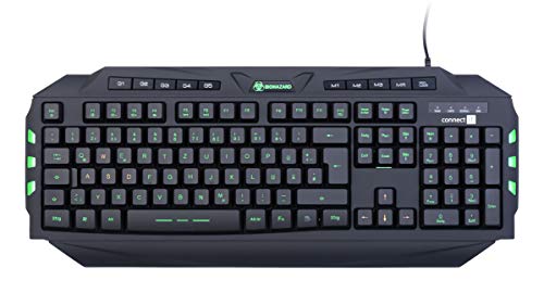Connect It Biohazard Gaming Tastatur für Anfänger | Voll Programmierbare Esport Tastaturen | USB 2.0 Esport Programmable Keyboard | Blau/Grüne Untertöne, SCHWARZ von Connect IT
