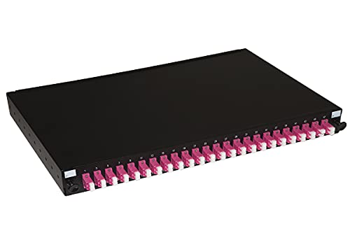 Connetto CO24LC4P Glasfaserplatte 19" mit 24 OM4 Duplex-LC-Adaptern Tiefe 250 mm mit installierten Pigtail Farbe schwarz Abmessungen 43 x 28 x 4 cm Einheit 1 von Connetto