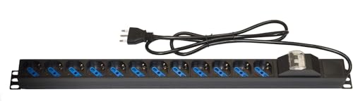 Connetto Mehrfachsteckdose mit 12 Steckplätzen für Rack-Schränke mit magnetischem Schalter von Connetto