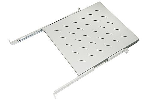 Connetto - Universalablage für 19" Rackschrank ausziehbar auf Teleskopschienen 1 Einheit grau 550 mm. von Connetto