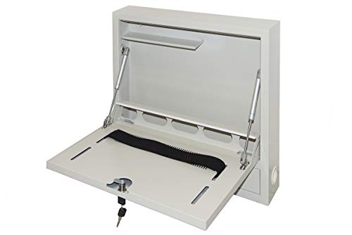 Connetto - Wandschrank für Laptops mit Schloss in Grau mit Kolben von Connetto