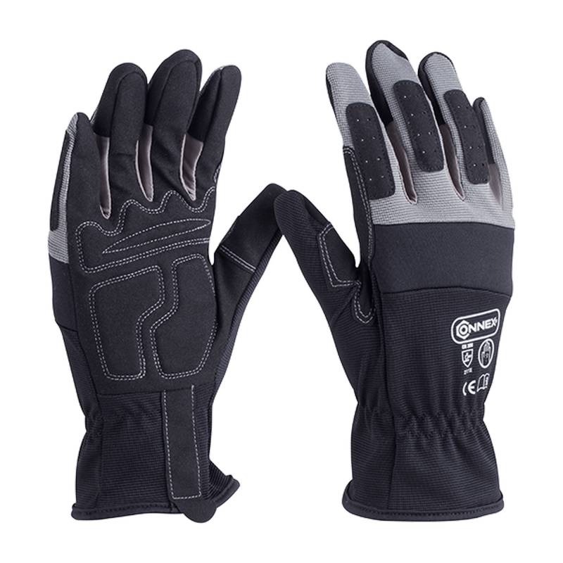 Connex Arbeitshandschuh 'Outdoor Construction Pro' grau/schwarz Größe 9/L von Connex