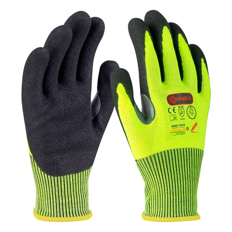 Connex Arbeitshandschuh 'Outdoor Cut C Plus' gelb/schwarz Größe 10/XL von Connex