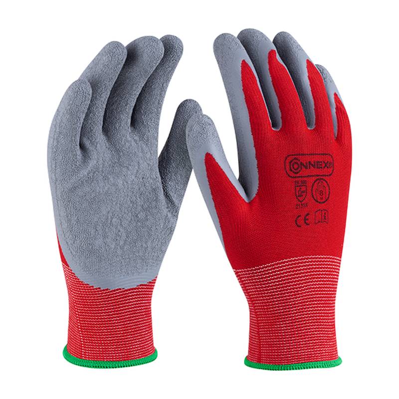 Connex Arbeitshandschuh 'Outdoor Grip' rot/grau Größe 8/M von Connex