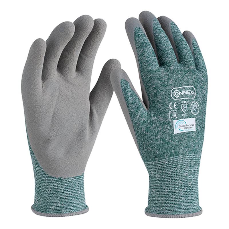 Connex Arbeitshandschuh 'Recycled Outdoor' grün/weiß/grau Größe 9/L von Connex