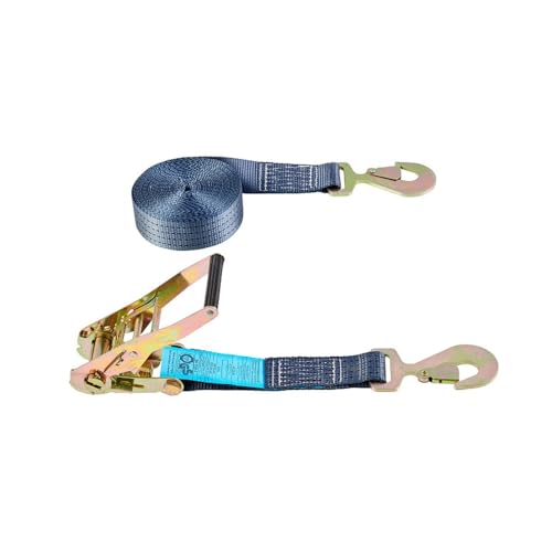 Connex Zurrgurt - Zweiteilig - 8 m x 50 mm -43000 kg maximale Belastbarkeit - Mit Spannratsche & Karabinerhaken - Aus Polyester / Spanngurt / Ladungssicherung / Ratschengurt / B34417 von Connex