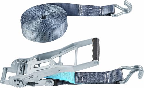 Connex Zurrgurt - Zweiteilig - 8 m x 50 mm - 5000 kg maximale Belastbarkeit - Mit Spannratsche & Spitzhaken - Aus Polyester / Spanngurt / Ladungssicherung / Ratschengurt / B34418 von Connex