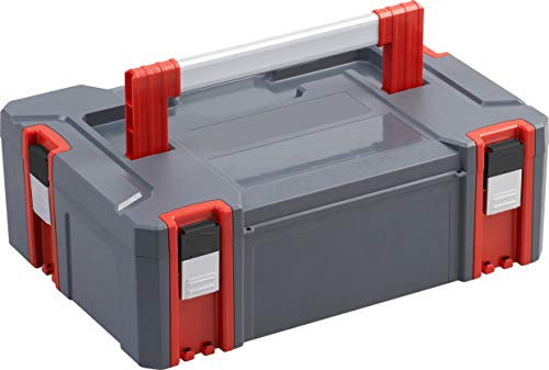 Connex Systembox - Größe M - 20,5 Liter Volumen - 80 kg Tragfähigkeit - Individuell erweiterbares System - Stapelbar - Aus robustem Kunststoff /Stapelbox / Werkzeugkiste/COX566201,Systembox (Gr. M) von Connex