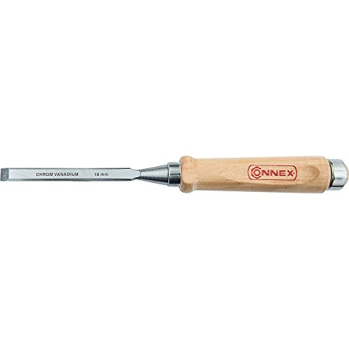 Connex COX861010 Stechbeitel mit Ulmer Heft aus Weißbuche und Chrom-Vanadium-Klinge mit Seitenfase, Breite 10 mm von Connex