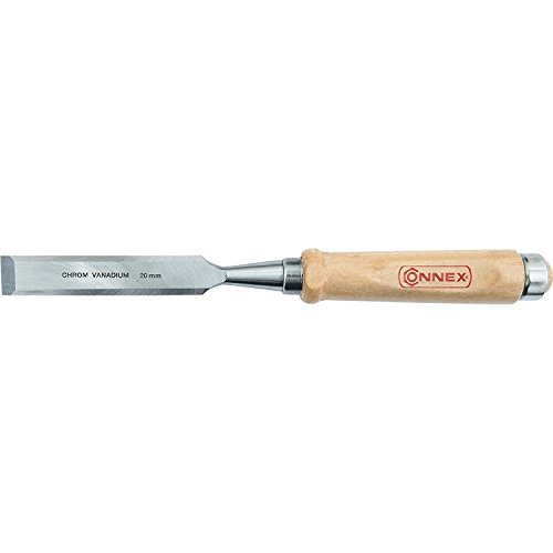 Connex COX861020 Stechbeitel mit Ulmer Heft aus Weißbuche und Chrom-Vanadium-Klinge mit Seitenfase, Breite 20 mm von Connex