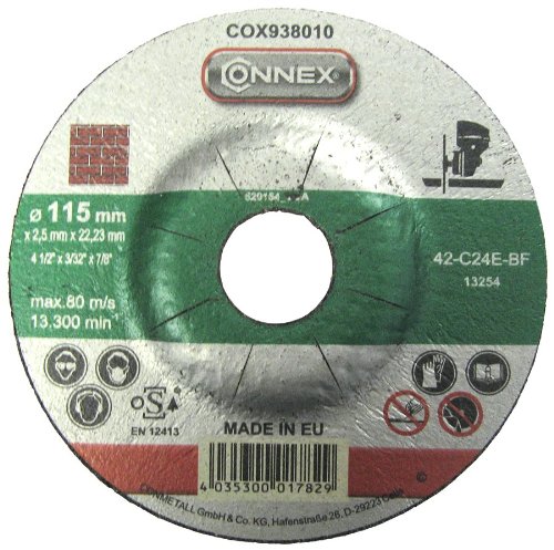 Connex COX938010 Trennscheibe Stein Durchmesser 115 mm, Breite: 2,5 mm von Connex