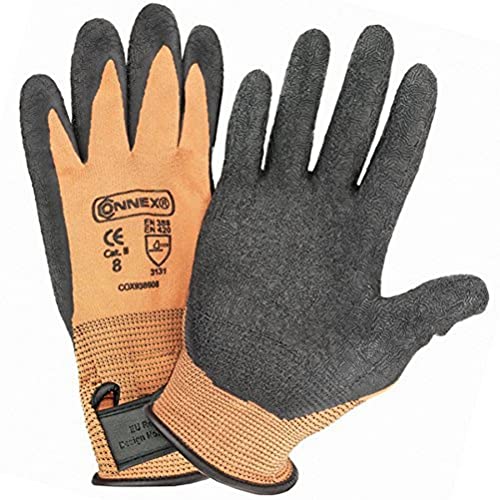 Connex COX938608 Handschuhe mit Klettverschluss, Gr. 8, Orange/Grau, Größe 8 (1er Pack) von Connex