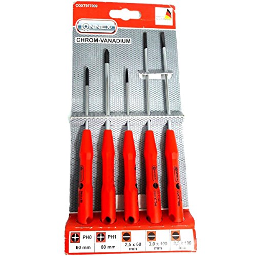 Connex COXT977009 Feinmechaniker-Schraubendreher-Satz, lang, 5-teilig Connex COXT977009 Feinmechaniker-Schraubendreher-Satz, lang, 5-teilig von Connex
