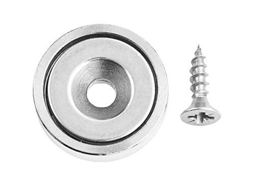 Connex Neodym-Scheibenmagnet - Mit Rundloch & Schraube - Ø 25 x 7 x 5,5 mm - 1 Stück - Extra starker Magnet - 16 kg Haftkraft - Für Haushalt & Werkstatt / Powermagnet / Ringmagnet / DY7100013 von Connex
