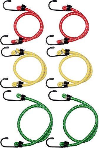 Connex Gepäckspanner-Set 6-teilig - 3 Längen: 60 cm, 80 cm & 100 cm - Bei Dunkelheit reflektierend - Dehnbar & reißfest - Für Ladesicherungen aller Art / Spanngummi mit 2 Haken / Expander / DY270676 von Connex