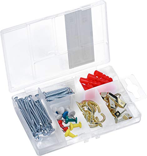 Connex Haushalts-Sortiment 86-teilig - Wandhaken, Nägel, Pinnwandnadeln & Co. - Vorsortiert in praktischer Kunststoffbox - Universell einsetzbar / Sortimentskasten / Sortimentsbox / DP8500105Diverse Connex Haushalts-Sortiment 86-teilig - Wandhaken, Nägel, Pinnwandnadeln & Co. - Vorsortiert in praktischer Kunststoffbox - Universell einsetzbar / Sortimentskasten / Sortimentsbox / DP8500105Diverse von Connex