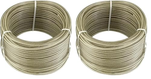 Connex Mehrzweck-Drahtseil, kunststoffummantelt, 30m x 3 mm (Packung mit 2) von Connex