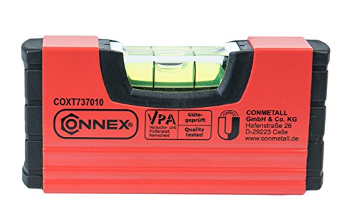 Connex Mini-Wasserwaage 10 cm, magnetisch, COXT737010, Rot von Connex