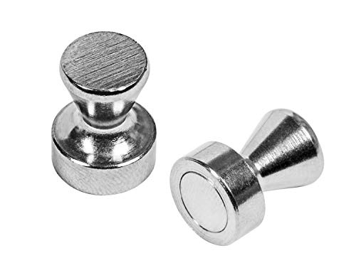 Connex Neodym-Griffmagnet - Ø 12 x 16 mm - 2 Stück im praktischen Set - Extra starker Magnet - 2 kg Haftkraft - Für Haushalt, Werkstatt & Hobby / Powermagnet / Magnet mit Griff / DY7100022 Chrom von Connex