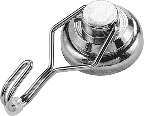 Connex Neodym-Magnethaken-Ø 32 x 67 mm-Extra starker Magnet-32 kg Haftkraft-1 Stück-Für Haushalt & Werkstatt/Powermagnet/Mini-Magnet / DY7100040, silber von Connex