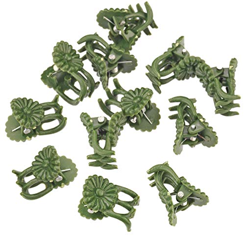 Connex Orchideen-Clips - Praktisches Set mit 12 Stück - Zur einfachen Befestigung von Orchideen - Mit dekorativem Blumenmuster - Grün / Pflanzenklammern / Pflanzenclips / FLOR78840, 10x2x16 cm von Connex