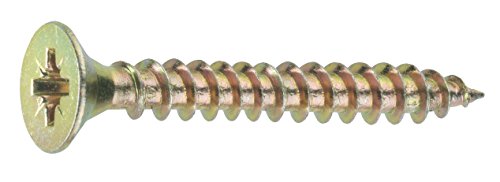 Connex Universalschrauben 5,0 x 30 mm - 1 kg Großpack - Senkkopf - PZ Pozidriv-Antrieb - Vollgewinde - Gelb verzinkt / Schrauben-Set / Schrauben im Beutel / KL3135030 von Connex