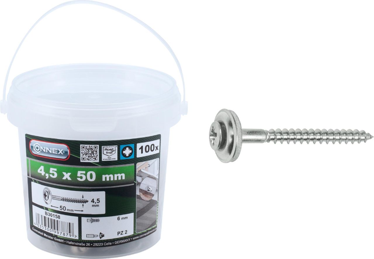 Connex Spenglerschrauben 4.5 x 50 PZ 2 - 100 Stk. von Connex