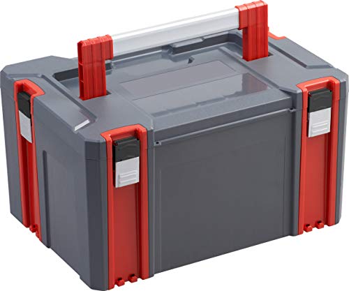 Connex Systembox - Größe L - 34 Liter Volumen - 80 kg Tragfähigkeit - Individuell erweiterbares System - Stapelbar - Aus robustem Kunststoff / Stapelbox / Werkzeugkiste / COX566202 von Connex