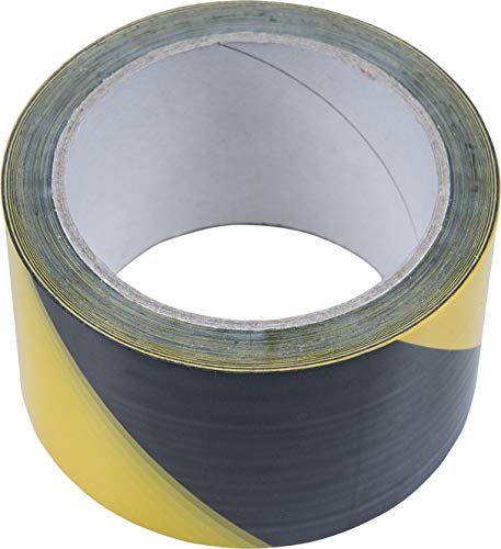 Connex Absperrband 50mmx66m - schwarz / gelb - Selbstklebend - UV-beständig & reißfest - Aus Polyethylen (PE) / Warnband / Flatterband / Markierungsband / Absperrungsband / DY2700595 von Connex