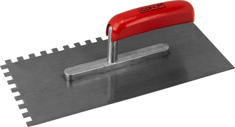 Zahnglättekelle 280 x 130 mm, Zahnung 8 x 8 mm Stahl von CON:P