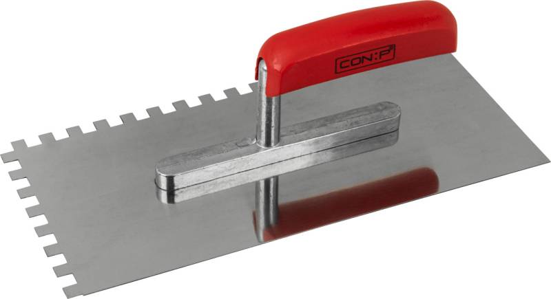 Zahnglättekelle 280 x 130 mm, Zahnung 8 x 8 mm rostfrei von CON:P